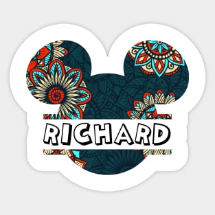 Richard Name With Seamless Pattern Sticker